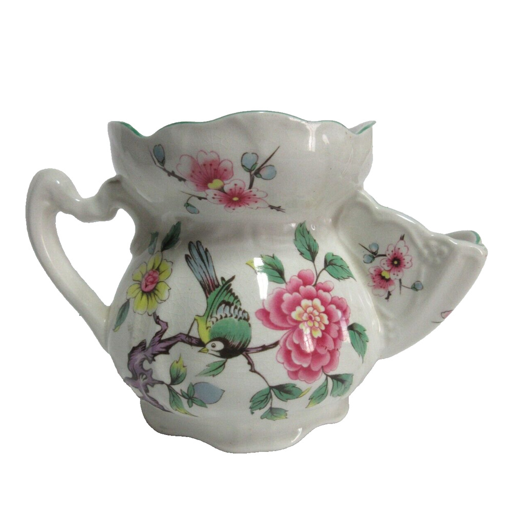 VTG Old Foley Shaving Mug Staffordshire England, Floral, Bluebird James Kent